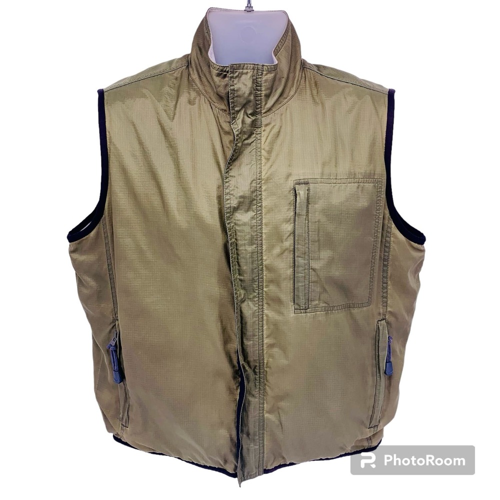 Vintage 90s GAP GXP-45 Army Green Lined Windbreaker Tactical Vest Mens Size S